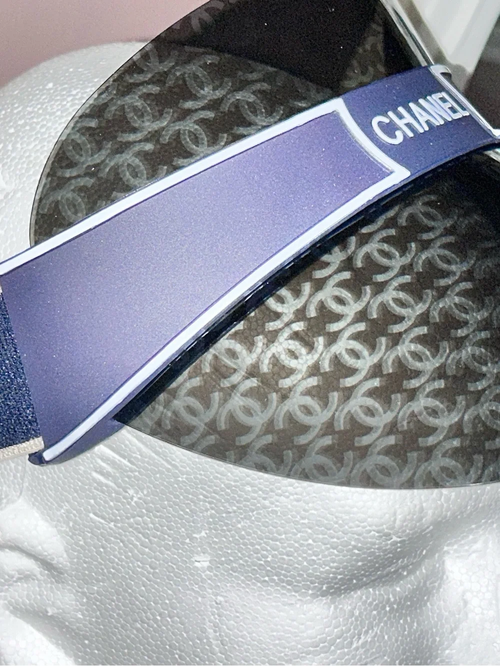 CHANEL Navy and Black Logo Visor - Picture 5 of 7